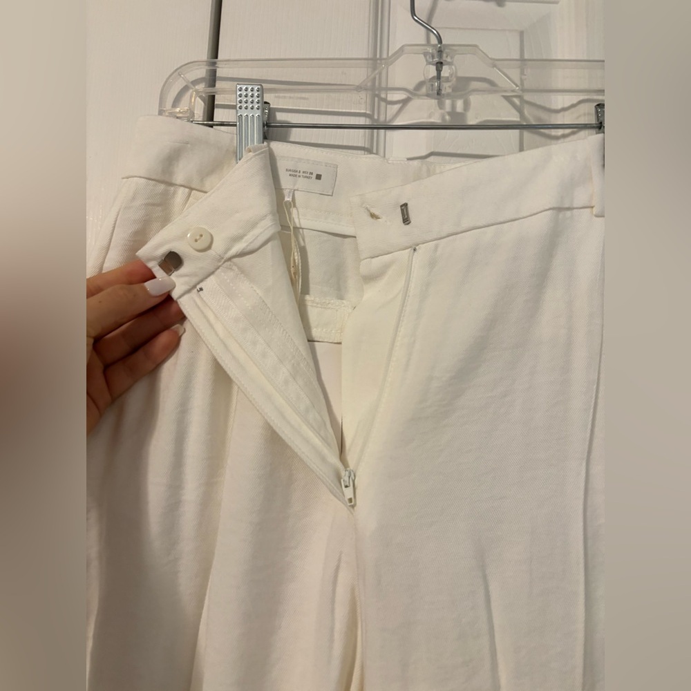 NWT ZARA Pleated Wide Leg Linen Pants - Picture 5 of 7